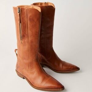 Brown Leather Women's Boots free people Yellowstone collab